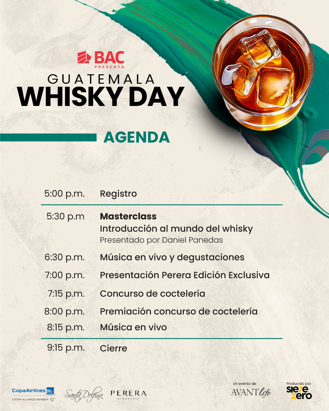 AGENDA-WHISKY-DAY-2025 *Actividades sujetas a cambios sin previo aviso.